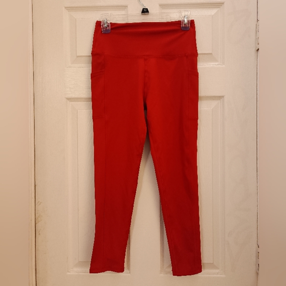 Red High-Waisted Leggings